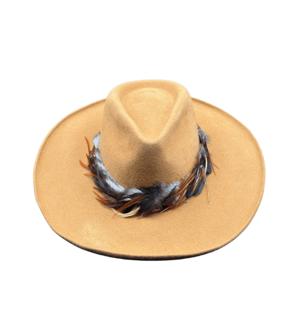 PETRA Caramel Fedora with Feathered Band | State of Gracie