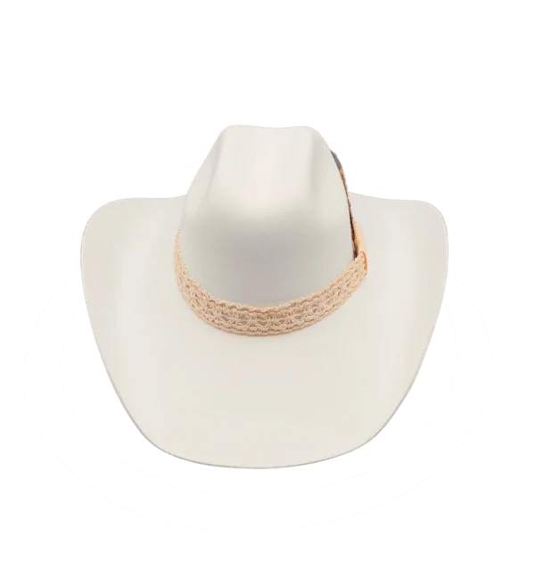 new-1-1 AMANDA Cattleman Cowboy Wool Felt Hat in Bone